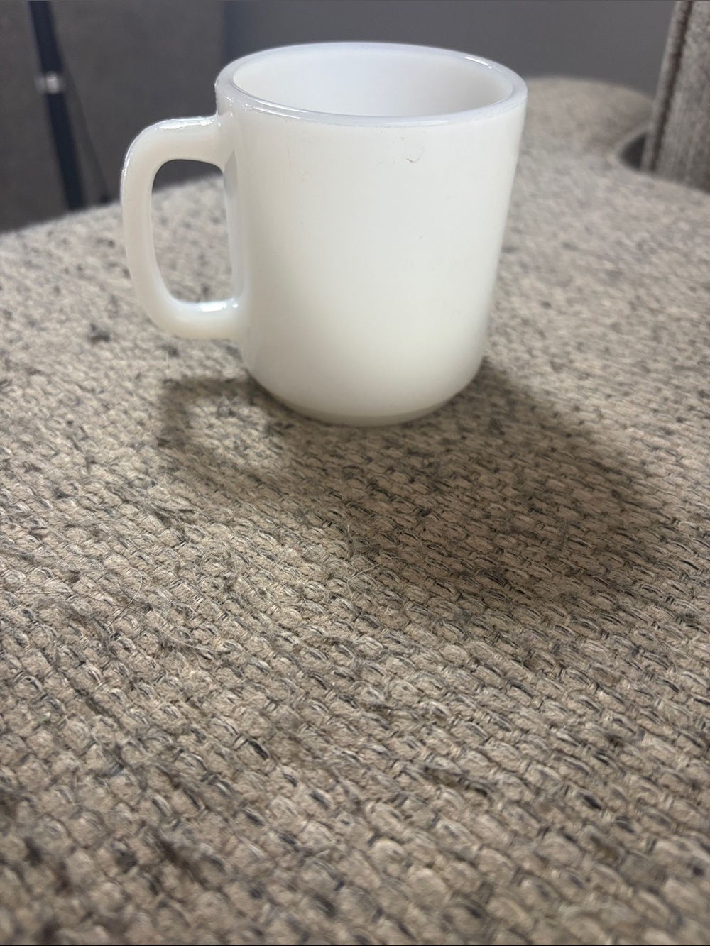 White Milk Glass Mug with Handle - Home Dining